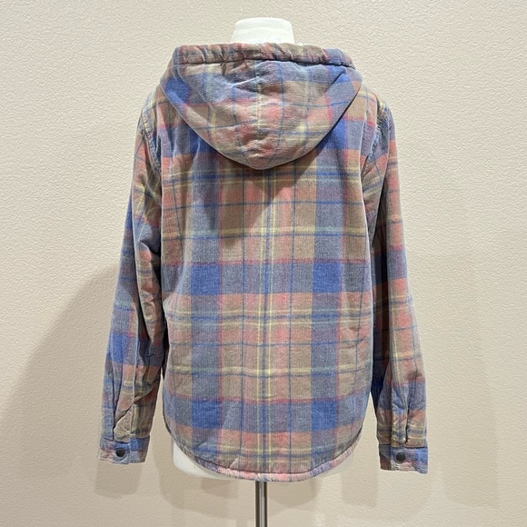 Soho Threads Pastel Corduroy Hooded Shirt Jacket Shacket Size Large - Picture 8 of 12